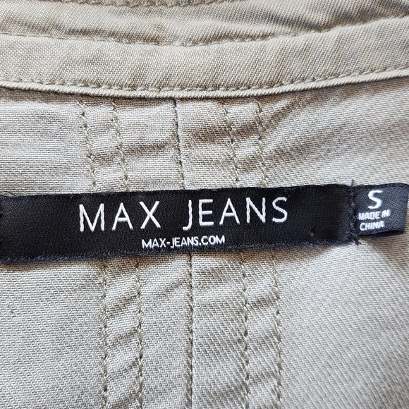 Max Jeans Utility Jacket Military Army Green Super Soft Long Sleeves Size S - Picture 9 of 10